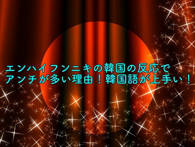 エンハイフンニキの韓国の反応でアンチが多い理由 韓国語が上手い 晴れ女のエンタメラボ